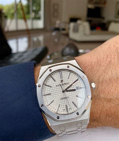 audemars piguet royal oak white face|audemars piguet royal oak automatic.